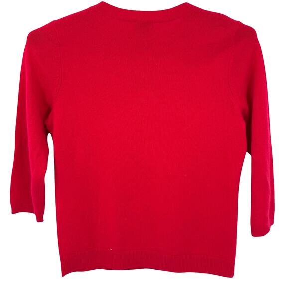 Talbot 100% Cashmere Red Ballet Neck Sweater 3/4 Sleeves Size Large Petite - Picture 4 of 5